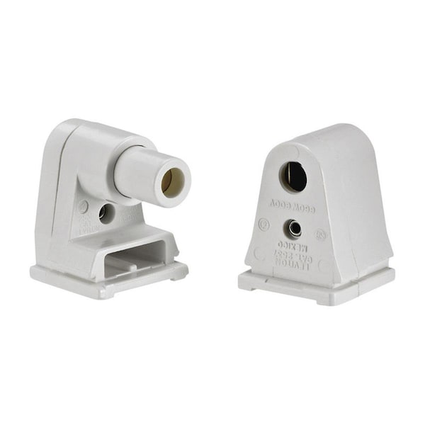 Gorgeousglow 660W Plunger Fluorescent Lamp Holder - White GO3299752 - main